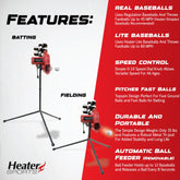 Base Hit Lite Adjustable Baseball Pitching Machine ?45 MPH Pitching Speed, Includes Automatic Ball Feeder, Extremely Accurate | Perfect for Hitting and Fielding Training for All Ages